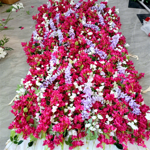 Toile de fond de mariage lisse, plafond, panneau de fleurs de glycine rose et violet, mur de fleurs suspendu pour la décoration d'événements de fête - Product Image 1