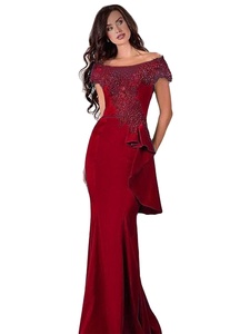K0067 Muhaban Supply Factory Price <strong>Plus</strong> <strong>Size</strong> <strong>Bridesmaid</strong> Long Lace Evening <strong>Dress</strong> Women Lady Elegant Banquet Luxurious <strong>Dresses</strong> - Product Image 2