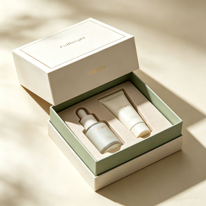 OEM Custom Logo Rigid Cardboard Lid and Base Skincare Box with <b>Pulp</b> Insert - Eco-friendly Gold Foil Gift Packaging Manufacturer - Product Image 2