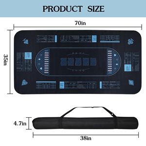 Tapete de Póker Profesional Exclusivo de PVC Moderno, 177.8 x 88.9 cm, Antideslizante, Duradero, Plegable, con Guía de Posibilidades, para Juegos de Casino - Product Image 2
