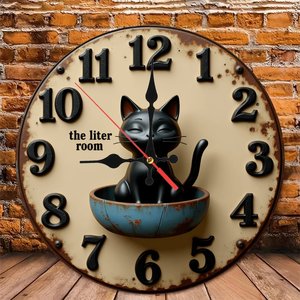 Round Wooden Wall <b>Clock</b> 25x25Cm <b>Silent</b> Non Ticking Home Corridor Entrance <b>Clock</b> - Product Image 6