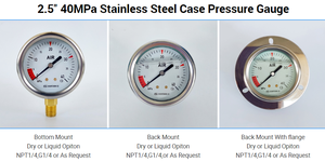 Manômetro de Pressão com Montagem Traseira e Três Furos, Preenchido com Líquido, para Hidráulica, Atacado de Fábrica - Product Image 5