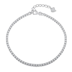 Charm de Plata de Ley 925 para Mujer, con un solo filo de circonitas de 2mm, estilo tenis, a la moda - Product Image 6