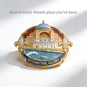 แม่เหล็กติดตู้เย็นแบบพิมพ์ลายด้วยความร้อน ทนทาน ป้องกันรอยขีดข่วน ผลิตจากโลหะ ลายโดมสีเขียวเมืองซาอุดีอาระเบีย - Product Image 1