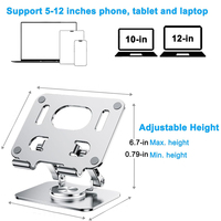 Support de tablette pour iPad avec base rotative 360 Support réglable pour le dessin Compatible avec iPad Pro/Air/Mini 5-12 pouces