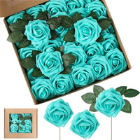 Cadeau Saint Valentin 25 Pièces Roses Fleurs Mousse Rose Mousse Rose Fleur