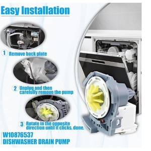 Pompe de vidange pour lave-vaisselle Stol W10876537 120Vac 60Hz 3.5W Remplacement pour W10724439 AP6004843 - Product Image 1