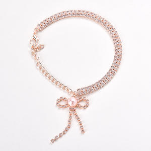 Großhandel niedlichen Strass hängenden Knoten Diamant <span class=keywords><strong>Kawaii</strong></span> Halskette für Katzen - Product Image 4