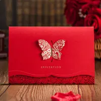 Papel de artesanato de papel de design quente, personalizado, renda, cartão de casamento, cartão de convite chinês para noiva