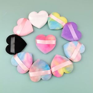 Borlas de Maquillaje en Forma de Corazón Más Vendidas, Coloridas, de Terciopelo Suave, para Polvo Suelto, Marca Privada - Product Image 6
