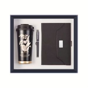 High-Grade Corporate Gift <b>Set</b> Includes Coffee Mug Pen <b>Notebook</b>-for Business Staff Meetings Personalized LOGO Hand Print - Product Image 1