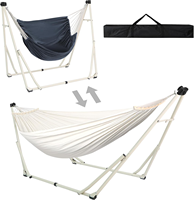 Hamac et chaise oscillante 2 en 1 avec support pliable en acier, portable et réglable, facile à installer pour la balançoire extérieure et intérieure.