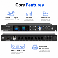 PL4008 Processeur audio numérique intelligent professionnel, processeurs audio haut de gamme, 4 entrées 8 sorties, système de sonorisation DSP