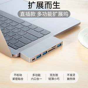 Hub 6 en 1 tipo <span class=keywords><strong>C</strong></span> con <span class=keywords><strong>Thunderbolt</strong></span> <span class=keywords><strong>3</strong></span> SD TF <span class=keywords><strong>3</strong></span> * <span class=keywords><strong>USB</strong></span> <span class=keywords><strong>C</strong></span> <span class=keywords><strong>Dock</strong></span> para dispositivos electrónicos en stock - Product Image 2