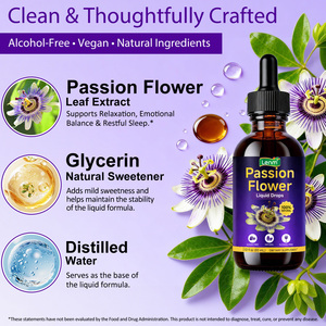 Extrait <span class=keywords><strong>de</strong></span> feuille <span class=keywords><strong>de</strong></span> fleur <span class=keywords><strong>de</strong></span> <span class=keywords><strong>la</strong></span> <span class=keywords><strong>passion</strong></span> en gouttes 500 mg, marque privée OEM, 100% naturel, teinture liquide pour apaiser l'humeur et <span class=keywords><strong>la</strong></span> favoriser - Product Image 2