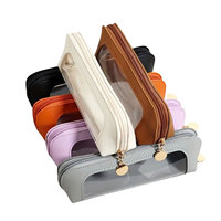 BECOL Nouvelle Trousse de Maquillage Portable Grande Capacité, Pochette Cosmétique Imperméable en Cuir PU avec Fenêtre Transparente