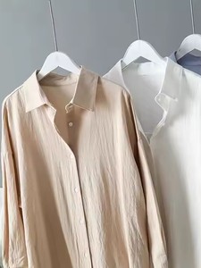 <span class=keywords><strong>Robe</strong></span> mi-longue vintage surdimensionnée femmes coton 2025 printemps été vêtements coréens décontractés longue <span class=keywords><strong>robe</strong></span> chemise <span class=keywords><strong>blanche</strong></span> - Product Image 4
