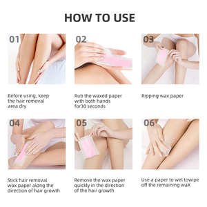 Bandes de <span class=keywords><strong>cire</strong></span> dépilatoire jetables sans douleur, dépilation rapide et facile pour le <span class=keywords><strong>visage</strong></span>, les jambes, les bras, pour le corps et le <span class=keywords><strong>visage</strong></span> - Product Image 5