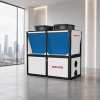 Pompe à chaleur EVI DC Inverter intégrée bi-étagée 113~225KW pour eau chaude haute température, 380V triphasé, sortie max 95, chauffage par ventilateur DC