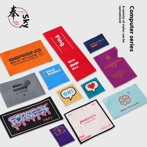 High-Density Custom Polyester Computer Weving Mark Kraag Standaard Maat Kleding Handelsmerk Verzending Logo Model Voor Thuis Textiel - Product Image 1