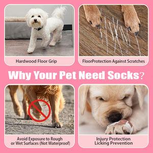 बड़े आकार के गुलाबी तेंदुए प्रिंट पालतू मोजे गैर-पर्ची डोगी लकड़ी के फर्श के लिए सुपर मोटी पकड़ को बहुत मोटी पकड़ बना रहे हैं - Product Image 3