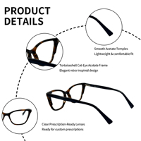 SHIAN SAO26 Monturas de Gafas Ópticas Unisex con Logotipo Personalizado, Modernas, Ligeras, Semi-Rimless, Estilo Ojo de Gato, Lentes de PC