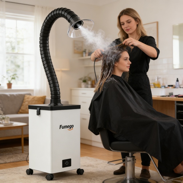 Fumego XF250 Smoke Extractor Fume Extractor Portable Hepa 3-Layer Filter for Keratin Treatment Hair Salon Fume & Odor Removal