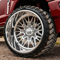 Jantes Concaves Forgées en Alliage Sur Mesure 22-26 Pouces 6x139.7 8x170 8x180 Chrome Brossé pour Camions GMC