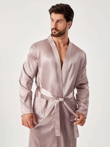 Peignoir de bain personnalisé de luxe pour hommes 100% Pure <span class=keywords><strong>soie</strong></span> Satin <span class=keywords><strong>Kimono</strong></span> de sommeil pour hommes - Product Image 4