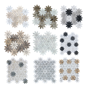 Mosaïque ronde en pierre naturelle, mosaïque en marbre blanc et gris pour la décoration des murs et sols de la salle de bain et de la <span class=keywords><strong>cuisine</strong></span>, design moderne - Product Image 3