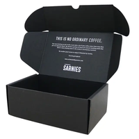 Vente en gros Grande boîte d'emballage d'expédition en carton ondulé noir Logo personnalisé imprimé pour l'envoi de vêtements chaussettes cadeaux
