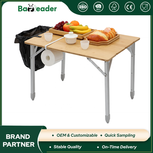 <span class=keywords><strong>Table</strong></span> <span class=keywords><strong>pliante</strong></span> d'extérieur OEM/ODM, <span class=keywords><strong>table</strong></span> à manger en bambou réglable, <span class=keywords><strong>table</strong></span> de <span class=keywords><strong>camping</strong></span> portable pour pique-nique avec porte-sac poubelle - Product Image 1