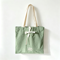 Sac à bandoulière en toile personnalisé avec cordon de serrage, sac fourre-tout en coton écologique, vert olive, sac de courses réutilisable, logo brodé