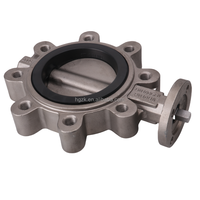 Vanne papillon manuelle DN20 100 en acier inoxydable EPDM ANSI de type Lug pour l'eau
