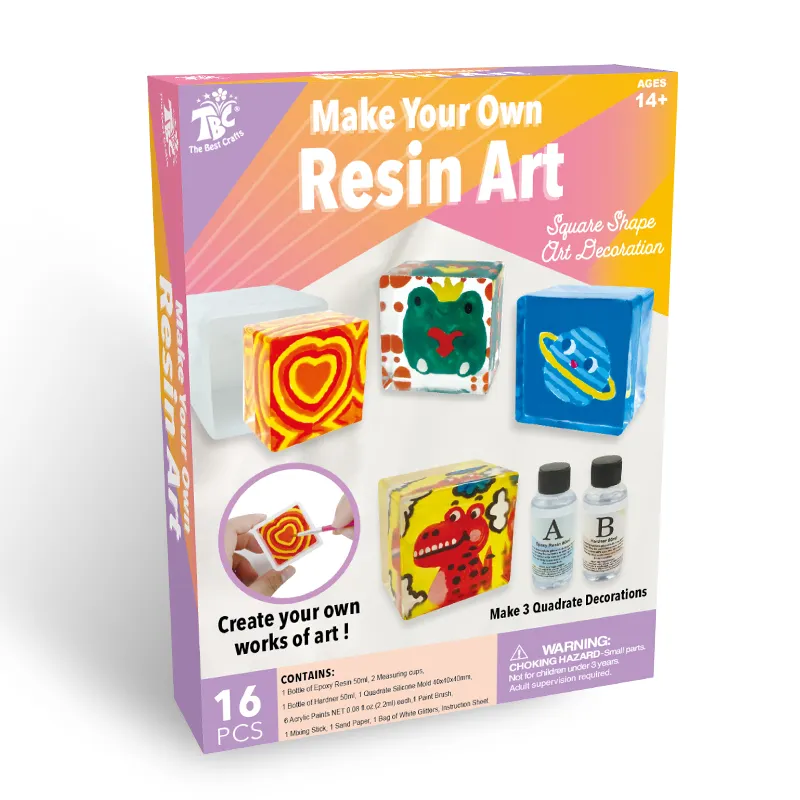 Eco-friendly Non-toxic AB Glue Make Your Own Resin Cube Art Crafts for Kids DIY Kit for girls art crafts