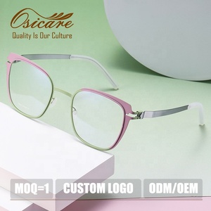 Occhiali da Vista <span class=keywords><strong>di</strong></span> Alta Qualità Senza Viti, Montature Metalliche Colorate <span class=keywords><strong>di</strong></span> Lusso, Grandi Montature a Farfalla Bianche per Donne - Product Image 2