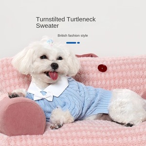 Quần Áo Vật Nuôi Crochet Cotton Đan Mèo Con Chó Quần Áo Mùa Xuân Mùa Thu Jumper Thời Trang Dệt Kim Con Chó Áo Len - Product Image 4