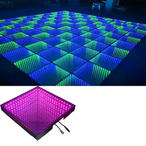 Luces Led de suelo con Control inalámbrico, 3d, magnéticas, para fiesta de boda, espejo Abyss, azulejo de suelo de arco iris