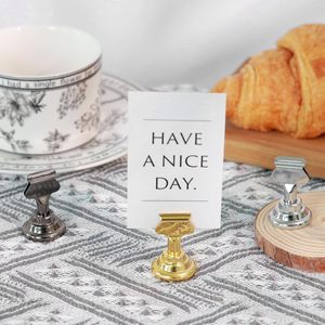 Porta Tarjetas de Mesa, Porta Tarjetas de Acero Dorado <span class=keywords><strong>para</strong></span> Fotos, Letreros de Comida, Notas, <span class=keywords><strong>Bodas</strong></span>, Restaurantes, Cumpleaños - Product Image 5