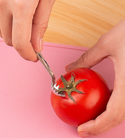 Éplucheur de fraises et dénoyauteur de tomates en acier inoxydable, outil pour enlever les tiges de fruits, gadget de cuisine multifonctionnel pour fruits et légumes