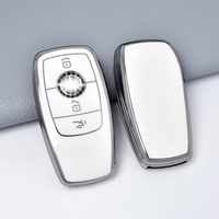 Accessoires de clé de voiture TPU Silver Edge Housse de protection Soft Key Shell Fob Holder Convient pour Mercedes Benz
