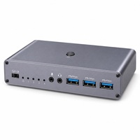 Commutateur KVM Hardrock 8K 60Hz HDMI 2.1 DP 2x2 double moniteur Hub USB 3.0 5 Gbps Télécommande IR pour deux postes de travail informatiques