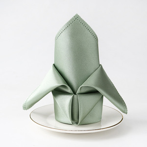 20x20 pouces de serviettes en tissu vert sauge eucalyptus sans couture avec bords ourlés pour mariages, fêtes et banquets - Product Image 3