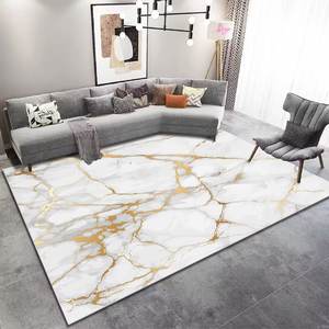 Alfombra moderna de bloque de Color a rayas abstractas de mármol transfronterizo de 10mm, alfombra geométrica lavable de terciopelo de cristal para dormitorio - Product Image 1