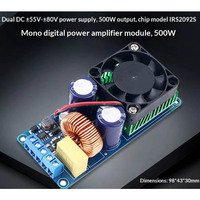 Carte d'amplificateur numérique IRS2092S, amplificateur HIFI monophonique 500W haute puissance classe D, surpasse le LM3886