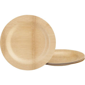 Petites assiettes en bambou jetables écologiques de haute qualité ensembles de vaisselle carrés et ronds biodégradables pour les fêtes - Product Image 6