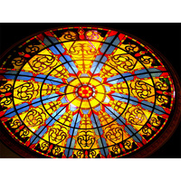 Toit de lucarne en forme de dôme en verre teinté Tiffany dôme de plafond en verre teinté Architecture décorative Art toit en dôme en verre au plomb