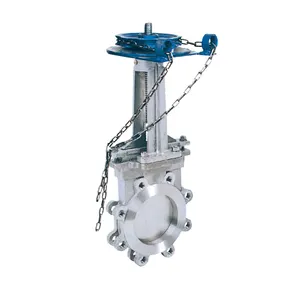 API CE Factory Hot Sale Steel Iron Soft Metal Seat Chain Wheel Operated Slurry Knife Gate Valve