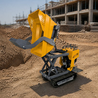 Mini-dumper sur chenilles en caoutchouc HDL YH-500S, système de levage de 500 kg pour le transport de matériaux de construction