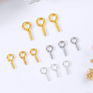 <b>Copper</b> Eye Screws 18K Gold Plated Round Shape For <b>Bracelet</b> Making DIY Jewelry Accessories B27 - Product Image 3